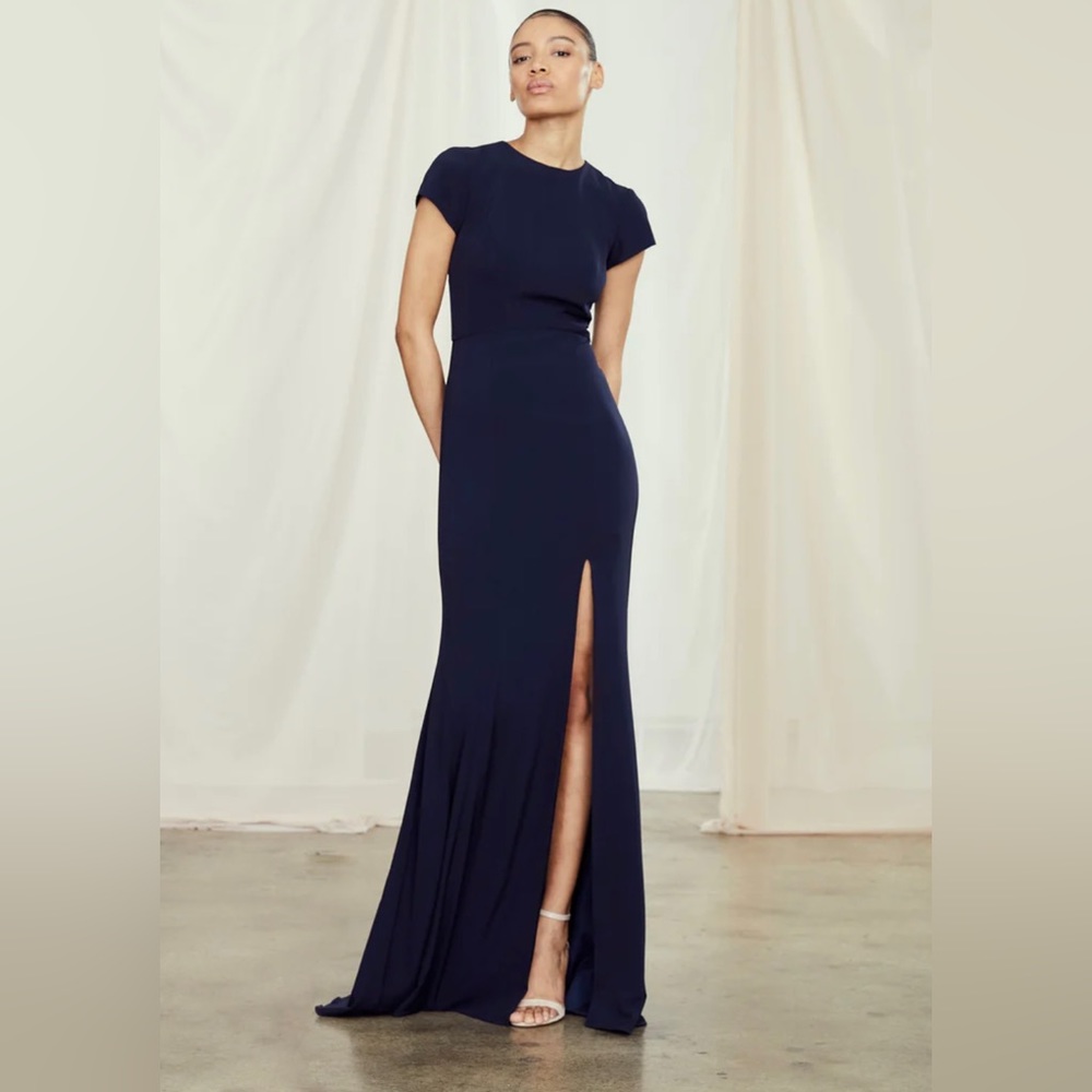 Amsale Harlee Gown in Navy